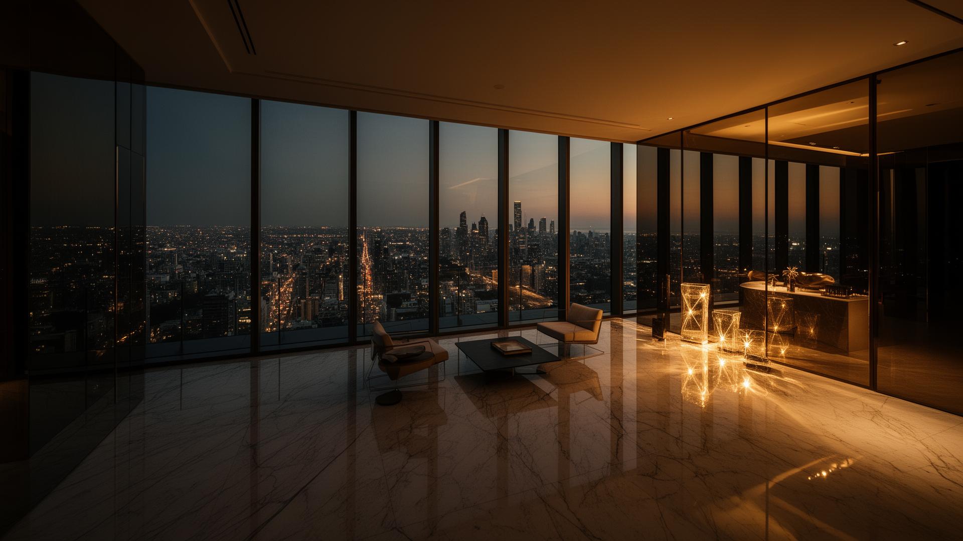 Luxury penthouse overlooking the city